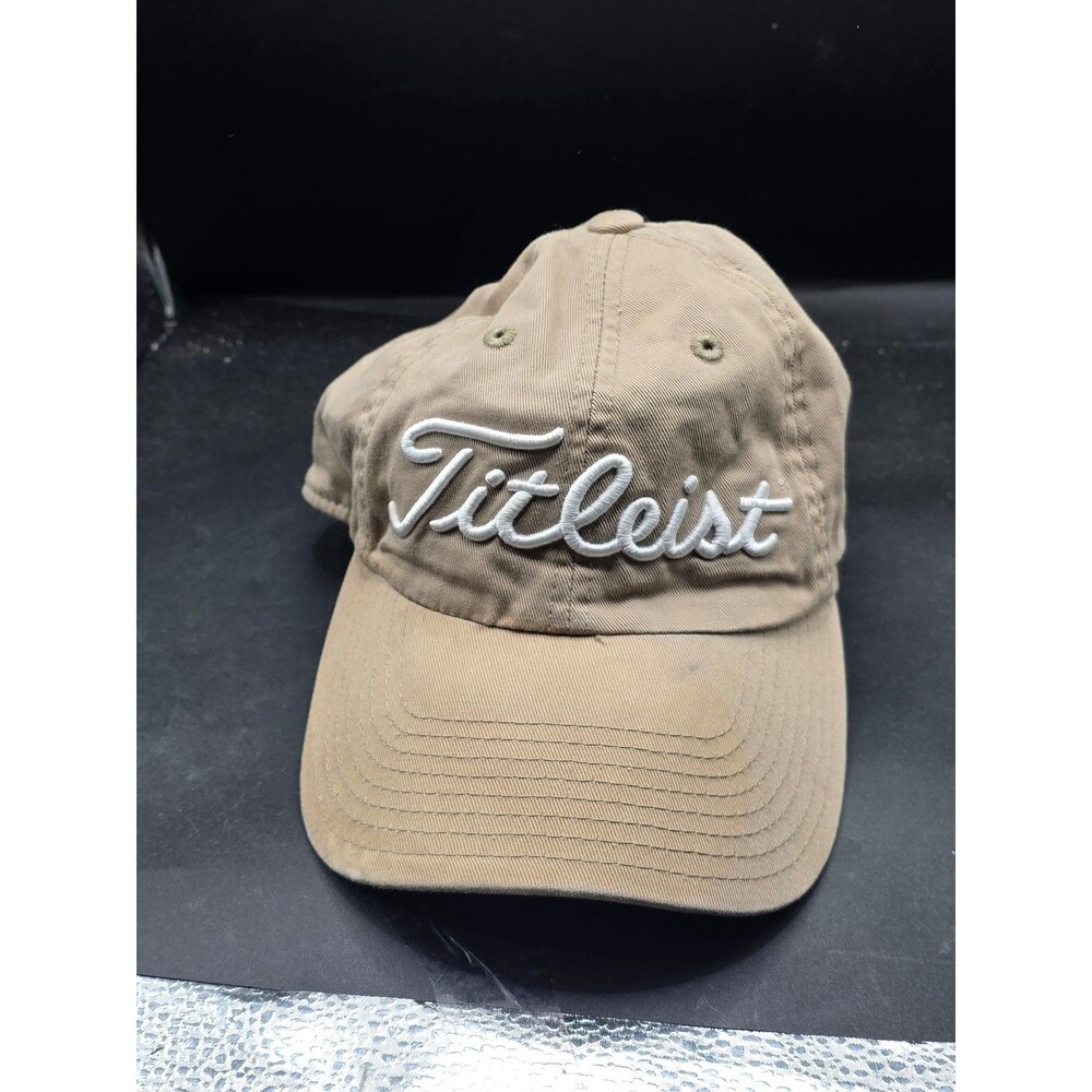 Titleist Tan Embroidered Adjustable Golf Hat Cap One Size